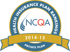 NCQA 'Health Insurnace Plans Private Plans Ranking 2014-2015' logo